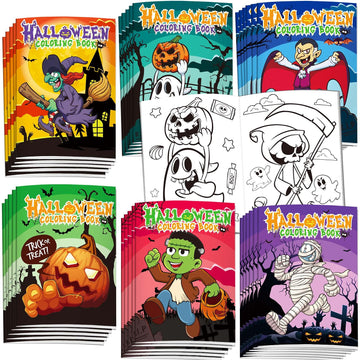 Omgouue 36Pcs Halloween Coloring Books Kids Spooky Cute Halloween Coloring Book For Kids All Ages Indoor Activities At Home Party Favors Gift Supplies