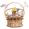 ROBOTIME 3D Puzzles for mature-themeds Model Kits for mature-themeds Hobbies for Men/Women Rotating Starry Night Wooden Puzzle Music Box AMK51