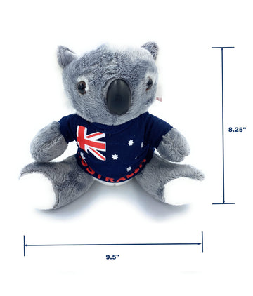 Aeisage 8 Inch Plush Koala Stuffed Animal - Super Soft Blue Koala Bear with T-Shirt, Perfect Australian Souvenir Gift