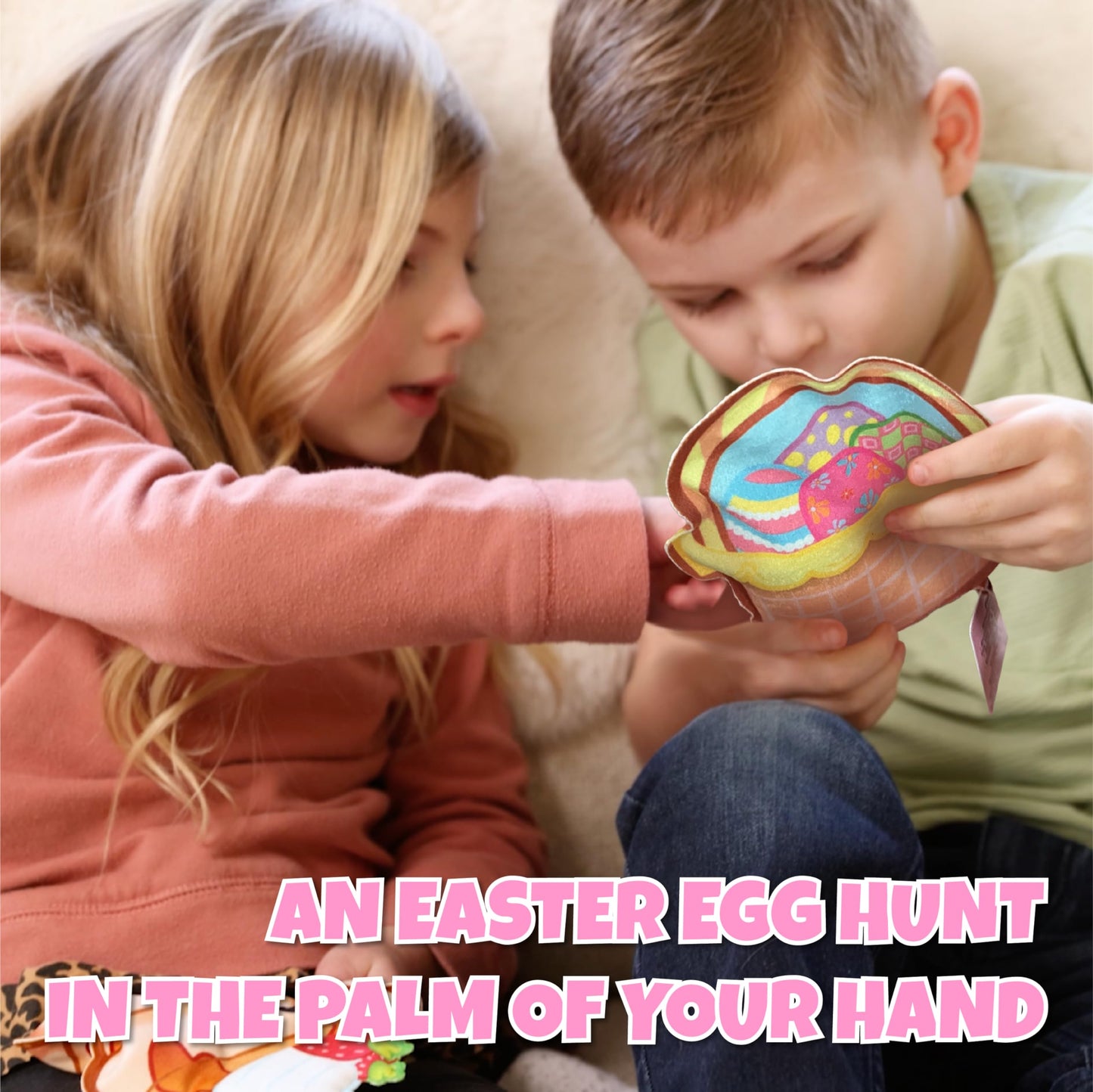 Bizyboo Easter Egg Busy Bag Scavenger Hunt - Hidden Object Search Sensory Matching Game For Kids 2 And Up (Easter Egg Basket)