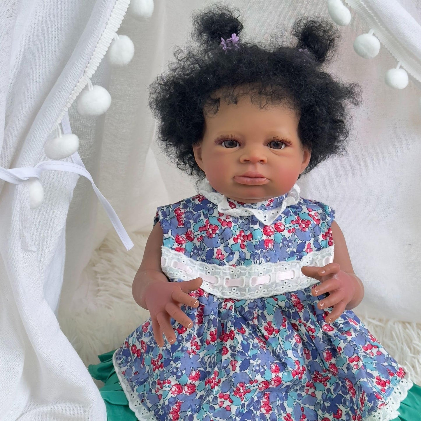 Reborn Baby Dolls Black Girl 20 Inch Soft Body Realistic-Newborn African American Real Life Baby Dolls Open Eyes Best Birthday G
