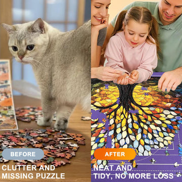 Napzy Puzzle Mat-Jigsaw Puzzles Matt Roll Up To 1500Pcs Roll-Up Puzzled Board Puzzling Organizers And Storage With 8Pcs Jigsaws