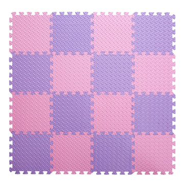 Tamiplay Foam Floor Mats For Kids, 12 X 12 Inch 16 Tiles 0.4' Thickness Foam Play Mat, Non-Toxic Square Interlocking Floor Mats Rubber Baby Play Mat For Toddlers(Pink/Purple)