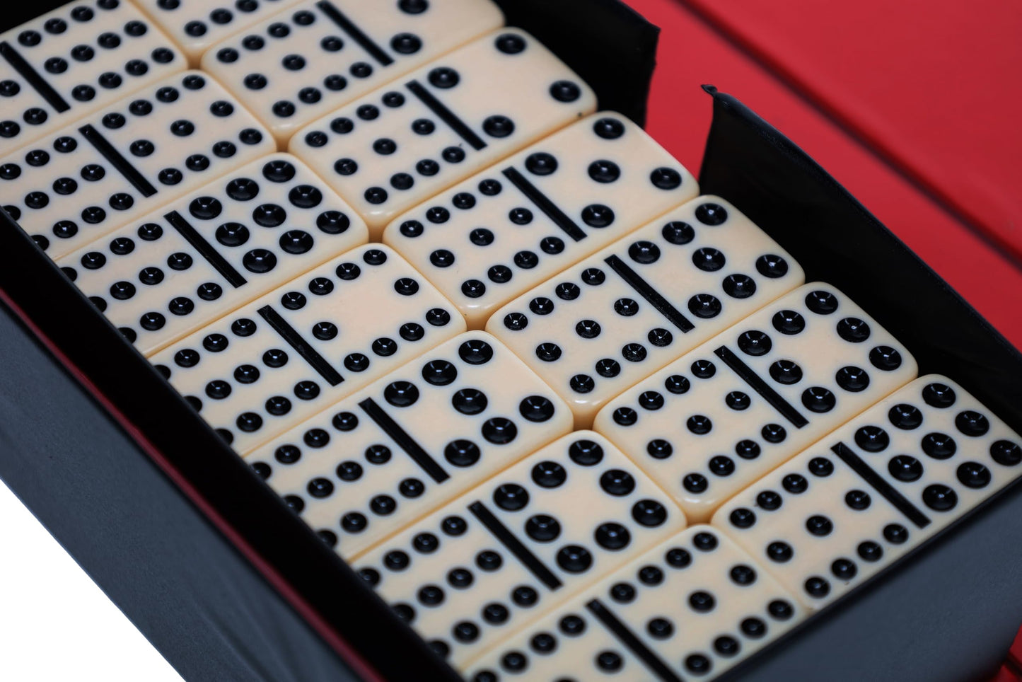 We Games Double Twelve Dominoes Set - 91 Dominoes In Retro Travel Case - Ideal For Family Games - Perfect For Game Night