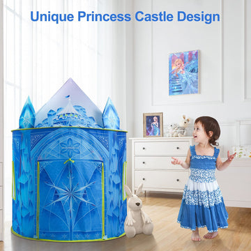 Hamdol Princess Play Tent, Frozen Toy For Girls, Ice Castle Kids Tent Indoor And Outdoor, Large Imaginative Playhouse 51' X 40' With Carrying Bag For 1 2 3 4 5 6 7 8 9 Years Old Girls Gift