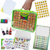 Large Wooden Stamp Premium Set For Kids. 72 Pcs Alphabet Stamps. Letters, Numbers, 3-Color Washable Ink Pad, 3 Refill Bottles, Activity Book. Ideal Creativity Kit For Back To School