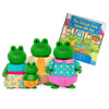 Li'L Woodzeez – The Croakalily Frog Family – Set Of 4 Collectible Posable Frog Figures With Storybook – Pretend Play Doll Figures – Gift Toy For Kids Age 3+