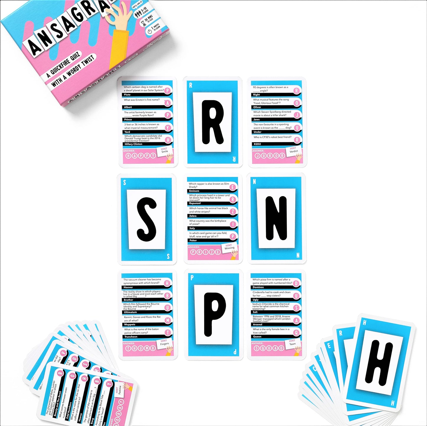 Format Games Ansagrams Party Game Travel Edition - Quick Wordy Quiz Fun! Fast-Paced Trivia Card Game, Fun Family Game For Kids & Adults, Ages 12+, 3-10 Players, 30 Minute Playtime, Made