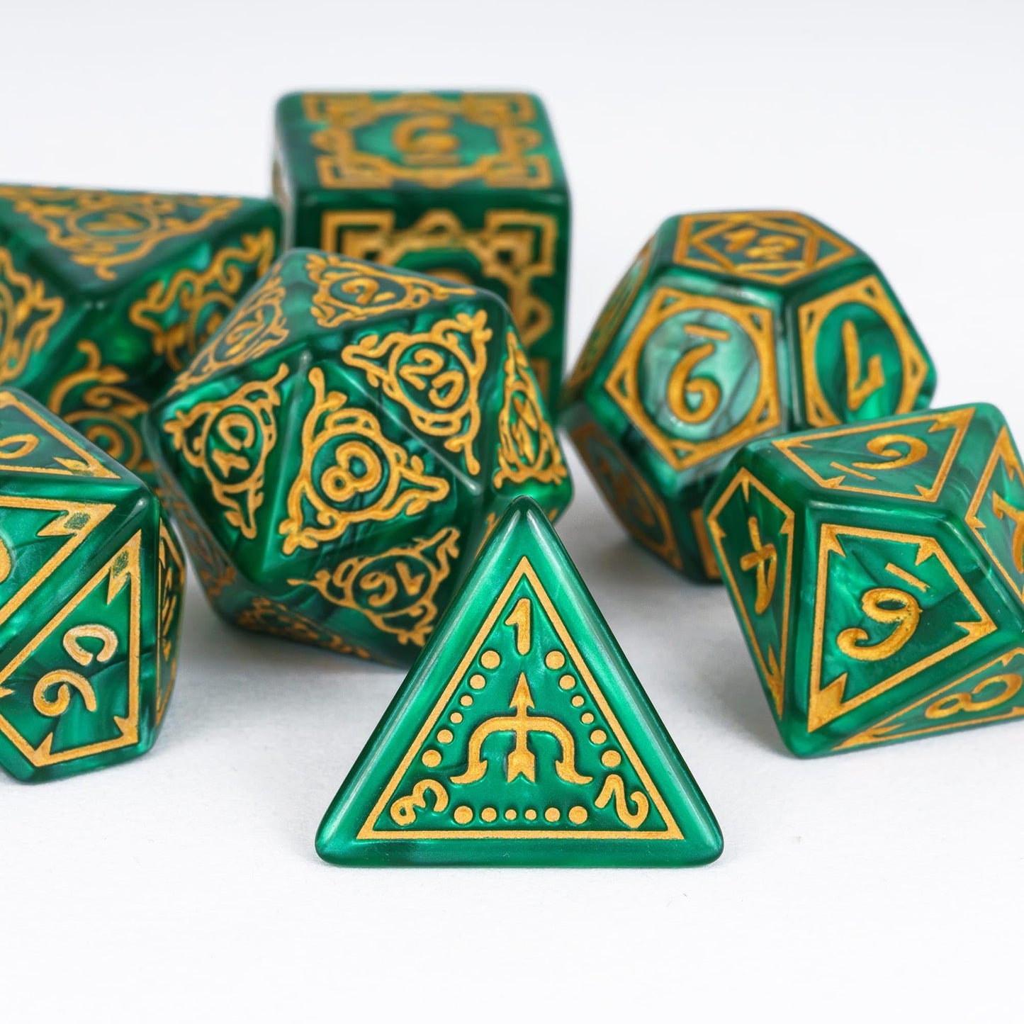 Poludie Dice DND, Polyhedral Dice Set(7 Pcs) D&D Dice with Leather Dice Bag for Dungeons and Dragons Role Playing Dice Games RPG