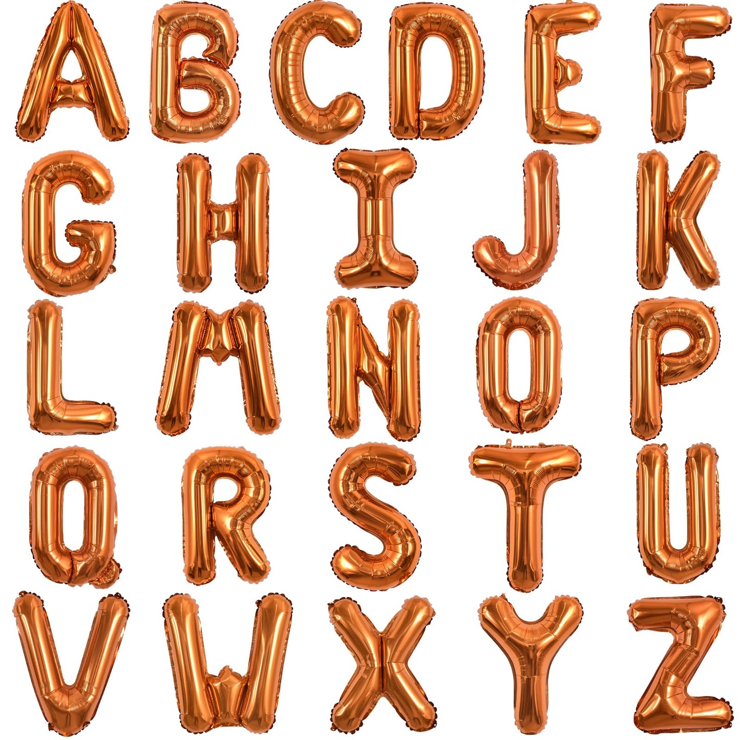 Toniful 52 Pieces 16 Inch Orange Letter A-Z Balloons,Custom Phrase Mylar Foil Alphabet Letter Diy Personalized Phrase Banner For