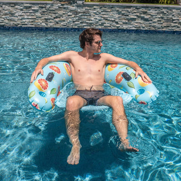 PoolCandy Sun Chair Water Raft, Multiple Chair Styles (Grapefruit Print Sun Chair Pool Float)