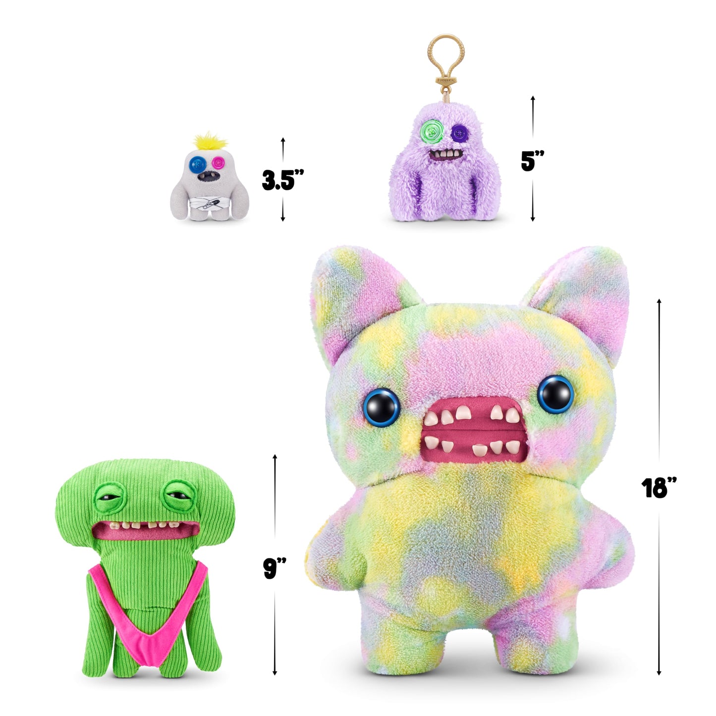 Fuggler Vacay Vibes By Zuru, Funny Ugly Monster, Plush, Collectible, Toy (Smiley O Riley - Green)
