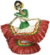 Skeleton Dod Dancing Senorita Red Figurine Decoration Collectible