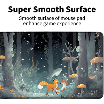 Foxes Mushrooms For Mtg & Tcg Playmat Mouse Pad,Bfdhgqzc 24'' X 14'' Game Mat For Mtg/Rpg/Ccg Trading Card Game Playmats Table M