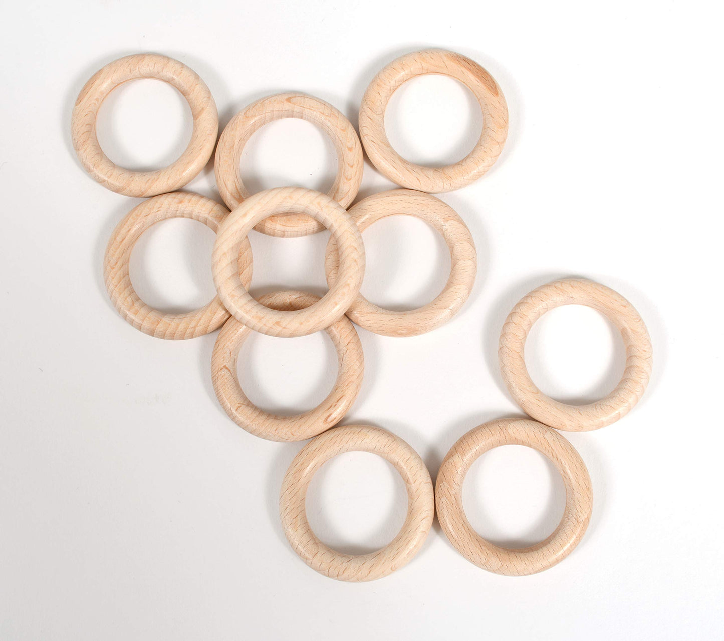 Tickit 73915 Small Wooden Rings - Set Of 10
