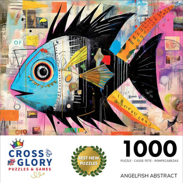 Cross & Glory 1000 Piece Jigsaw Puzzle - Angelfish Abstract, Large Size, Durable 1.8mm Cardboard, Challenging Brain Teaser