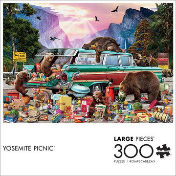 Buffalo Games 300 Piece Jigsaw Puzzle - Yosemite Picnic, Large, Multicolor, Model 22511, Perfect for Game Nights