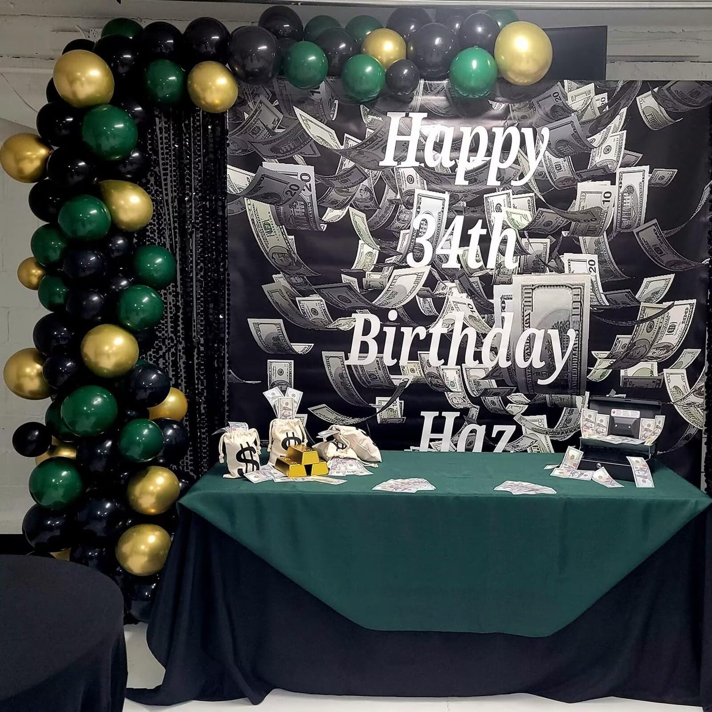Balloons Green Black And Gold, 70Pcs 12 Inch Dark Green Metallic Chrome Gold Black Latex Helium Balloons For Jungle Safari Theme Birthday Video Game Party Supplies Graduation Wedding Party Decorations