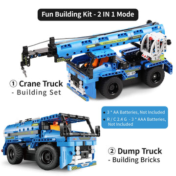 Dolive Remote Control Building Toys For 7-9 Year Old Boys, 2-In-1 Technic Vehicle Building Kits For Kids 8-12, Construction Erec