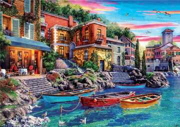 Educa 3000 Piece Jigsaw Puzzle - Sunset in Como - Cardboard - 47.25" x 33.5" - Ages 14+ - Model 19052 - Multicolor