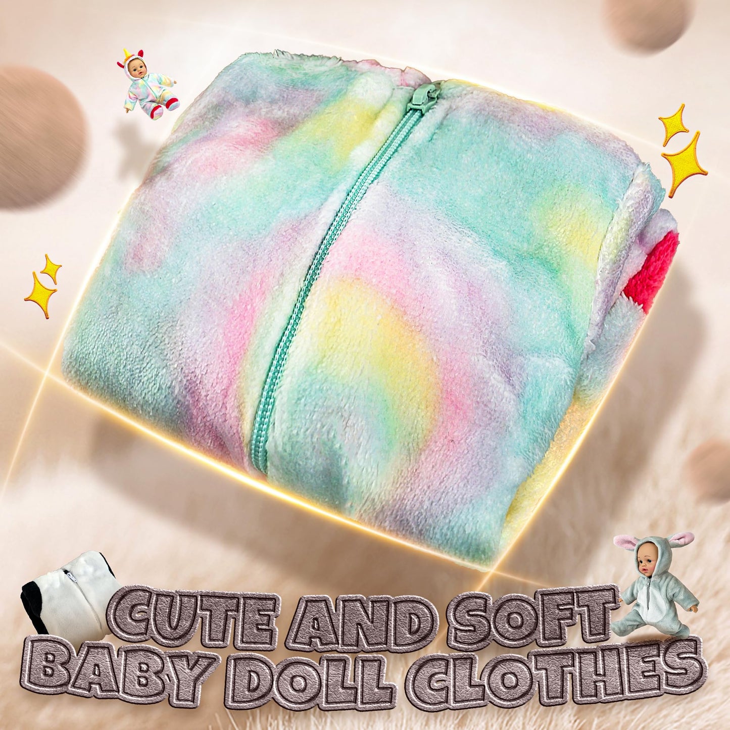 6 Set Dolls Clothes Outfits Jumpsuits For 12 To 15 Inch New Born Baby Doll, Animal Styling Baby Doll Clothes And Accessories For