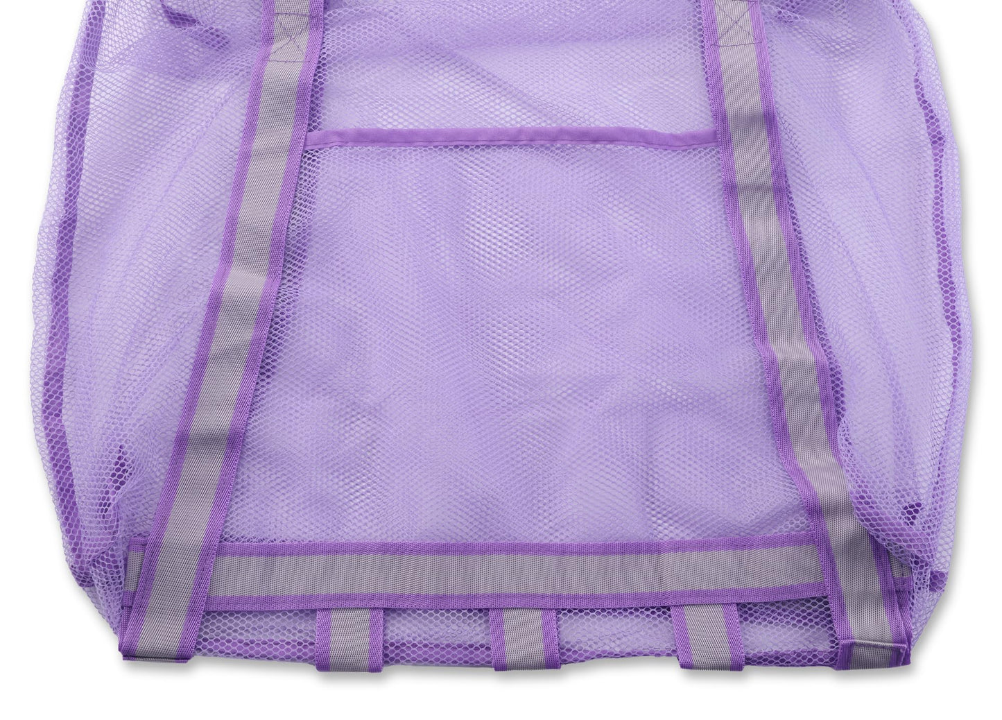 LEAFOREST Large Beach Bag with Zipper Lightweight Beach Toy Bag Mesh Bag for Swimming Pool Sand Toys (Purple)