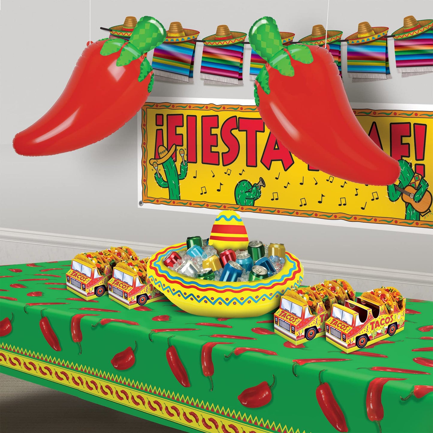 Beistle Large Novelty Inflatable Plastic Chili Pepper Decoration Blow Up Accessories for Mexican Theme Cinco De Mayo Fiesta Birt