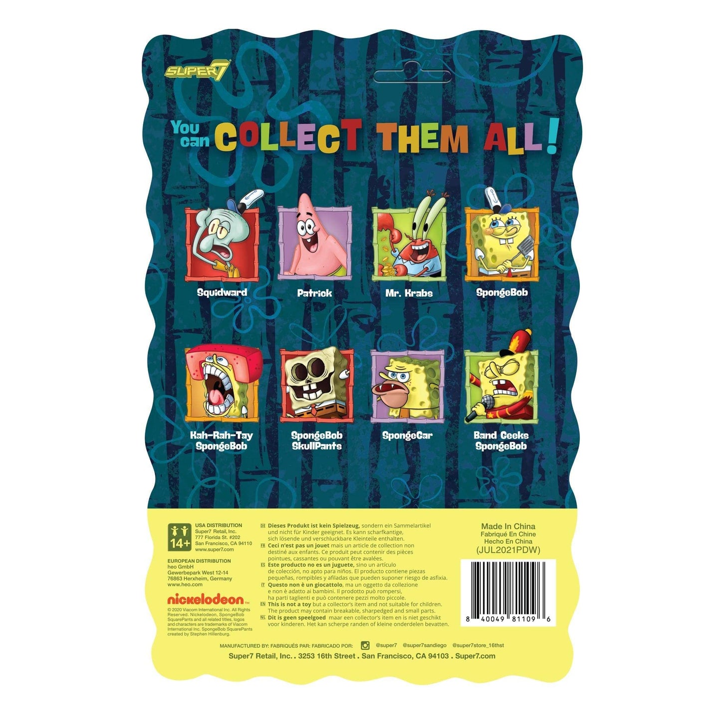 Super7 Spongebob Squarepants Spongegar - 3.75' Spongebob Action Figure Classic Cartoon Collectibles And Retro Toys