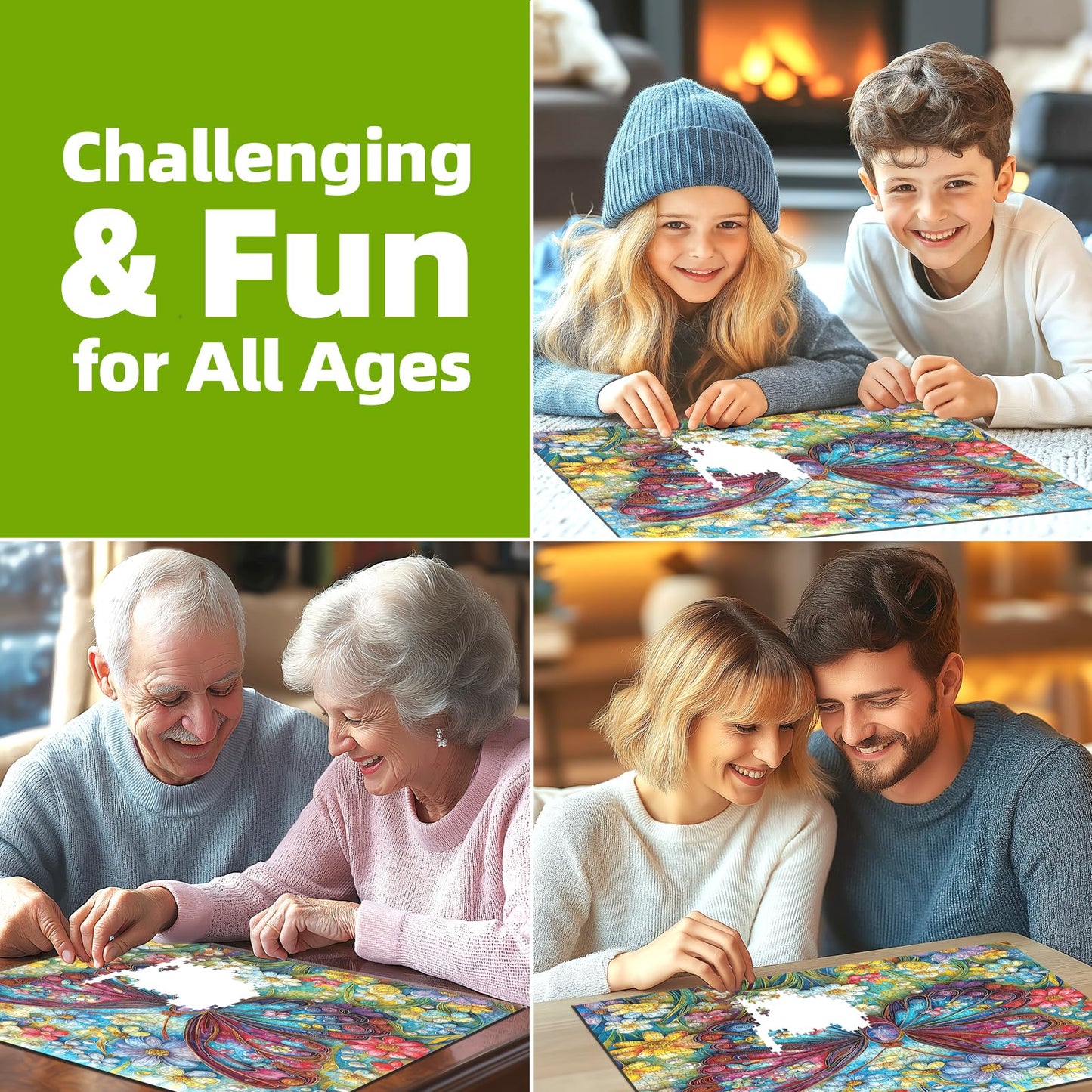 500 Piece Puzzles for mature-themeds Clearance 3D Butterfly & Springtime Flowers Jigsaw Puzzle for mature-themeds for enhanced Gifts Party Games Family Fun 20X20 in Dust Free Puzzle