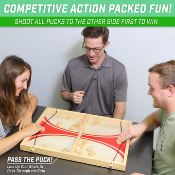 Gosports Pass The Puck Game Set - Rapid-Shot Tabletop Board Game - Fun For Kids & Adults