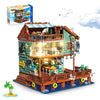 HSANHE Harbour Restaurant House Mini Bricks Building Kit Ideas Creative Architecture Building Toys Birthday Gift for mature-themed Boys Girls -2096 Pieces (Not Compatible with Lego Set)