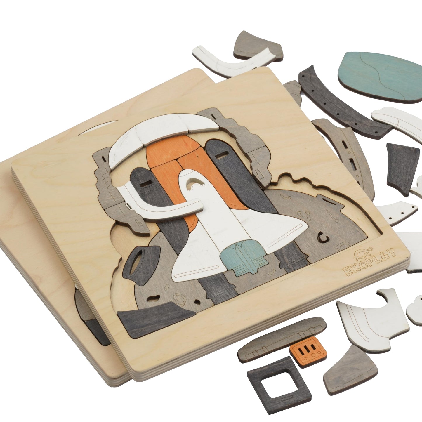 Astronaut And A Rocket | Man On The Moon Puzzle For Kids | Multilayered 39 Piece Wooden Jigsaw Puzzle | Learning Educational Toys Gifts For Boys Girls 3 Years And Above.