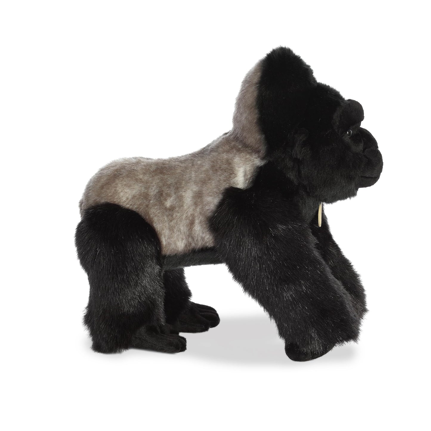 Aurora Realistic Miyoni Silverback Gorilla Stuffed Animal - Lifelike Detail - Cherished Companionship - Black 13 Inches
