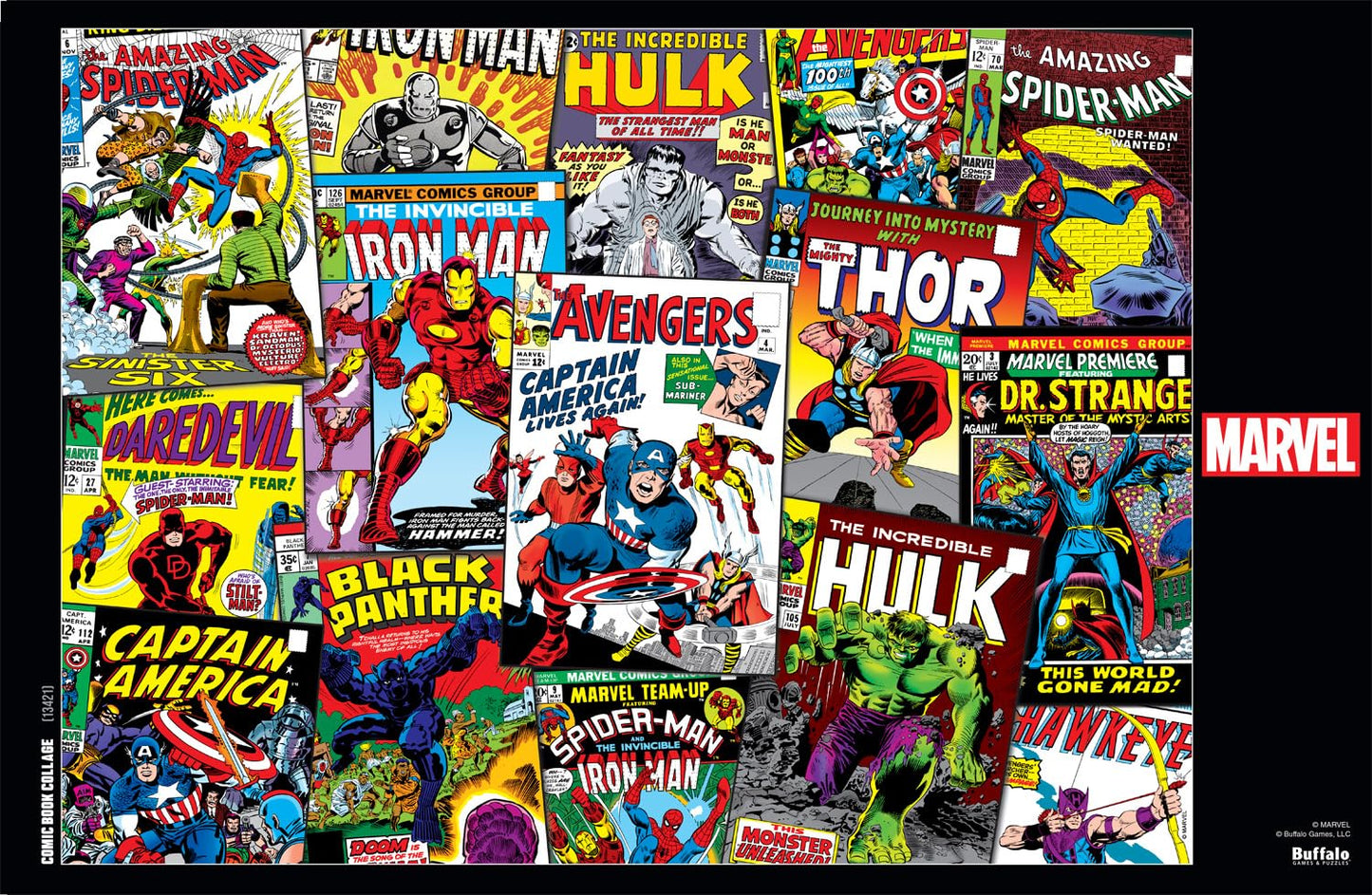 Buffalo Games - Marvel - Comic Book Collage - 1000 Piece Jigsaw Puzzle For Adults -Challenging Puzzle Perfect For Game Nights - Finished Size Is 26.75 X 19.75