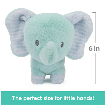 Gund Baby Safari Friends Collection Plush Elephant With Chime, Sensory Toy Stuffed Animal For Babies And Newborns, Teal, 7''