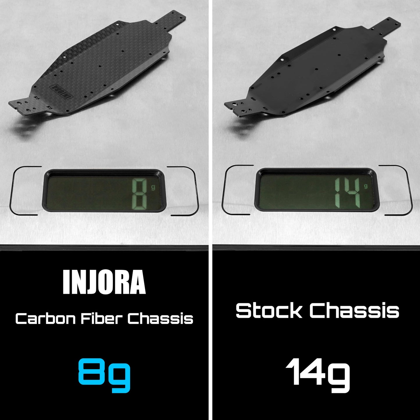 INJORA Carbon Fiber Chassis for 1/24 Buggy Losi Micro-B Upgrade, 8g