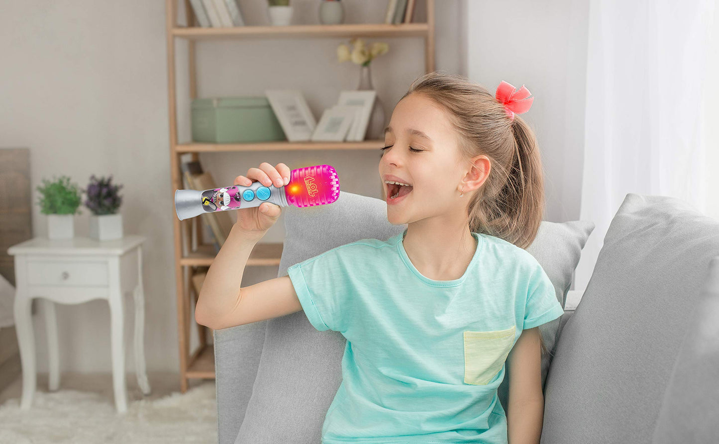 Ekids Lol Surprise Omg Remix Toy Microphone For Kids With Built In Music And Flashing Lights, Musical Toy Designed For Fans Of Lol Surprise Toys For Girls Pink Small