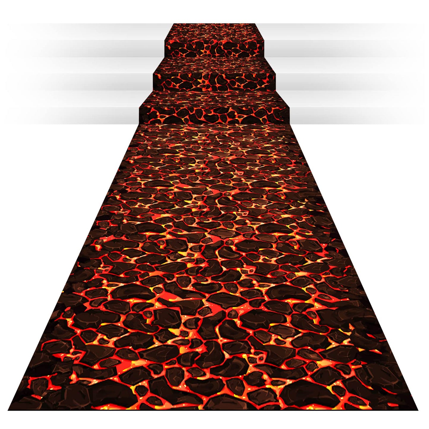 24 Inch x 10 ft Plastic Hot Coals Runner Party Decorations Lava Themed Party Theme Tablecloth Runner Table Floor Cover for Fire