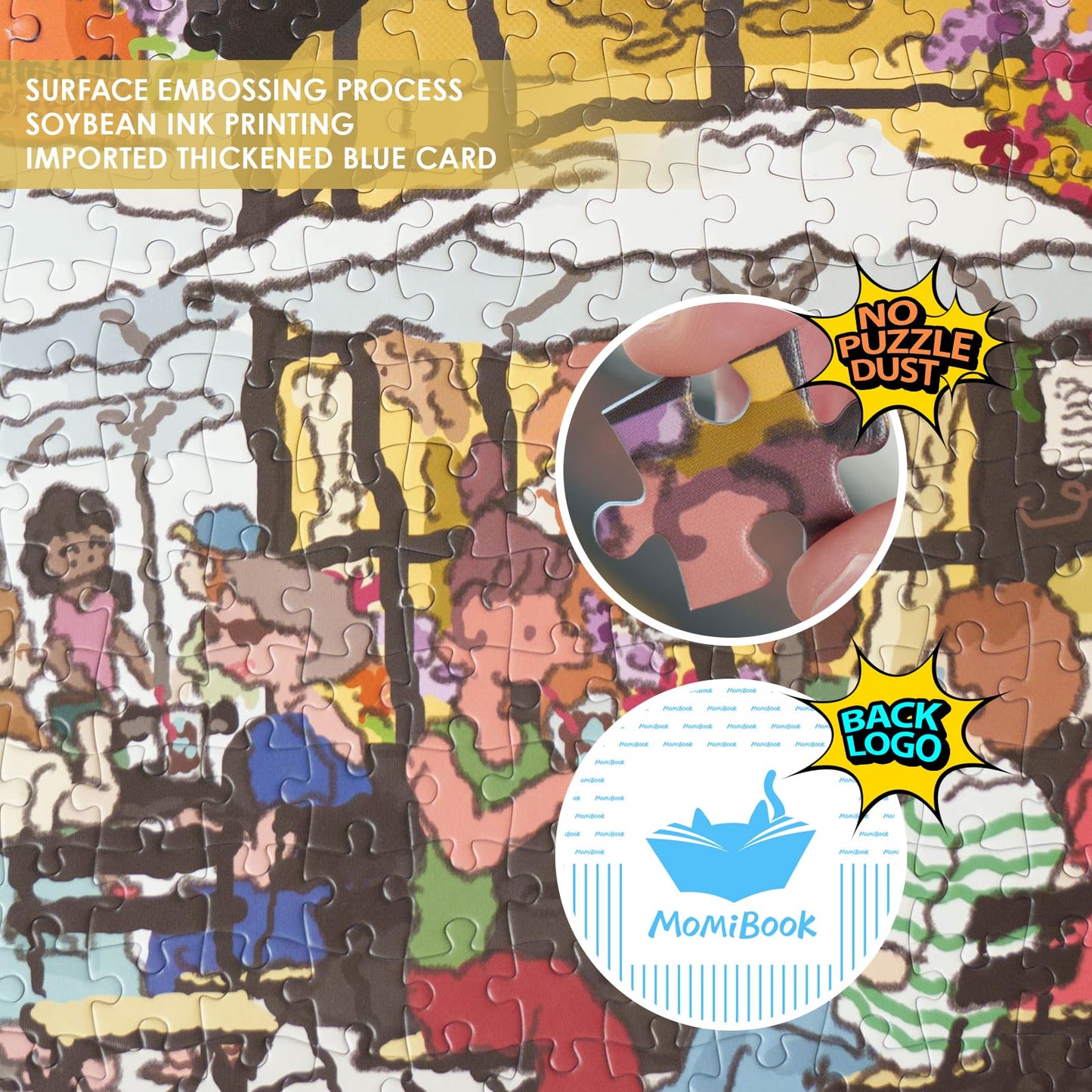 MOMIBOOK Puzzles for Adults 1000 Piece Jigsaw Puzzles of Afternoon at The Corner, Painting Image Sotre Puzzle Challenging Hard I