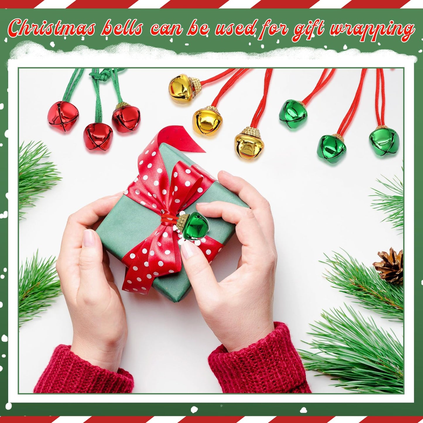 64 Pieces Christmas Bell Necklaces Large Bell Necklaces for Craft Holiday Party Supplies (Multicolor)