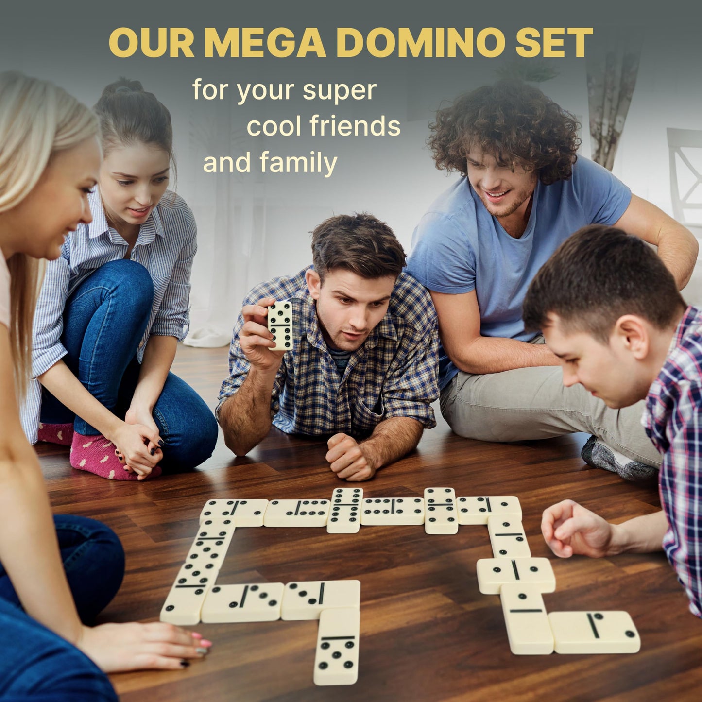 Mega Large 3' Dominoes Set For Adults And Kids – Dominoes Double 6 Classic Board Games – Double Six Dominoes Set With 28 Tiles And Gift Case, Juegos De Mesa (Mega)