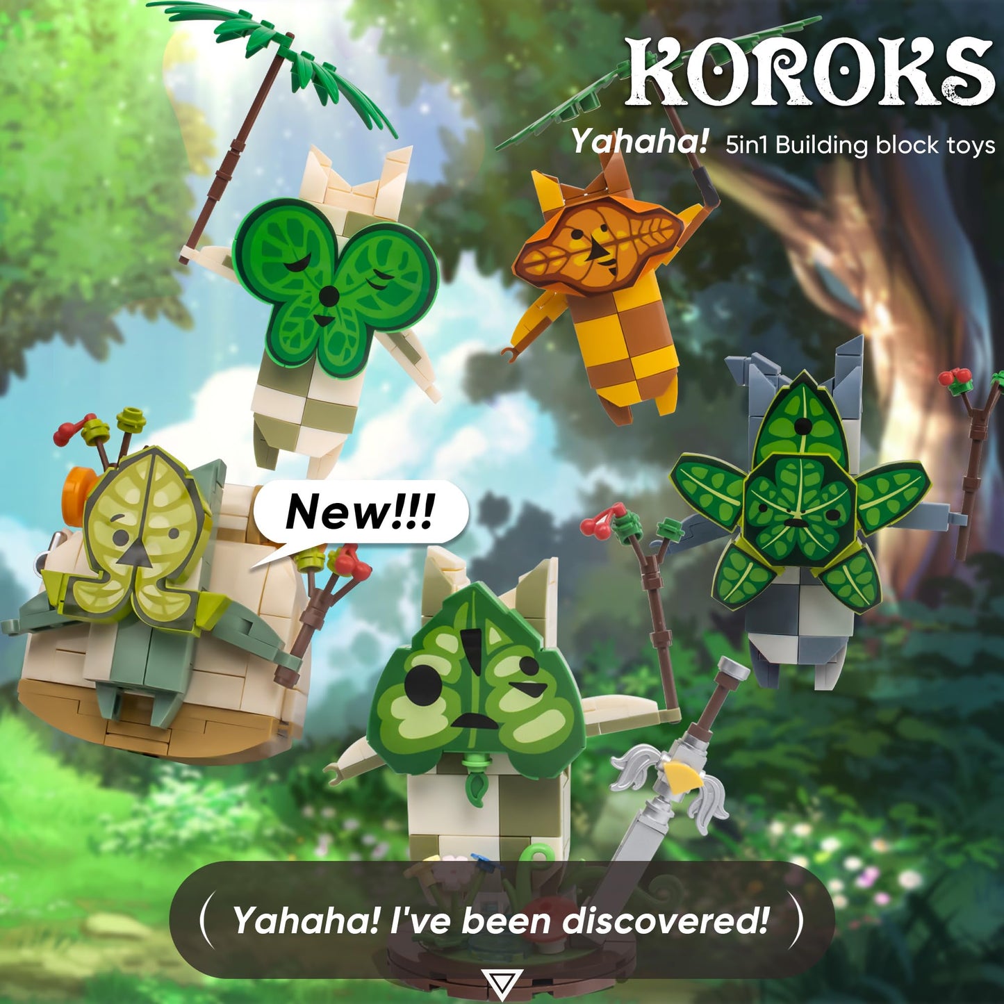 Koroks Building Set Toy, 5 In 1 Model Building Block Kit For Botw Fans, Cute Game Action Figures, Great Gift For Fans Adults And