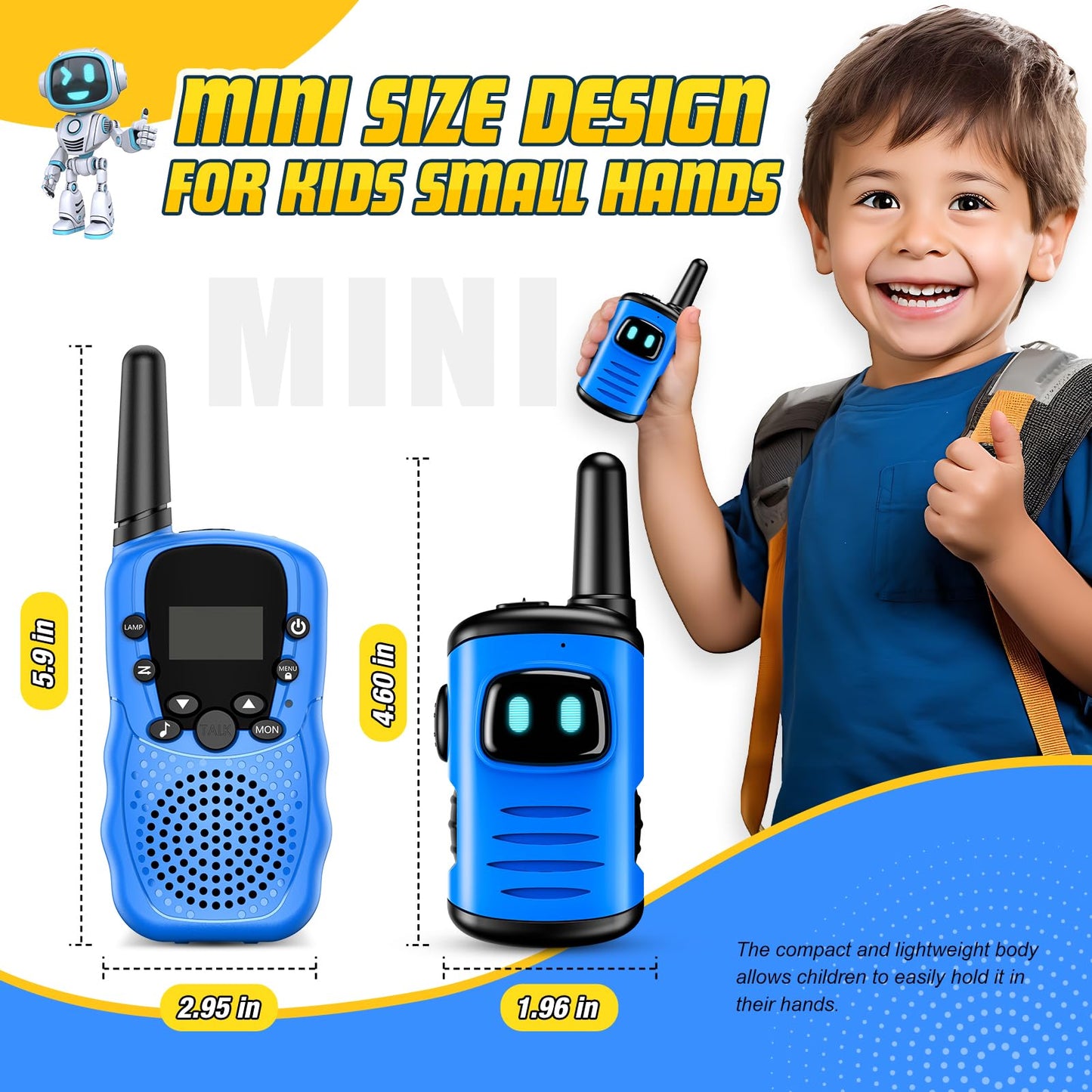 Kids Walkie Talkies Toys For Boys: Comedyfun Mini Robots Walkies Talkies 2 Pack Birthday Gifts For 3 4 5 6-8 Year Old Boys Toys