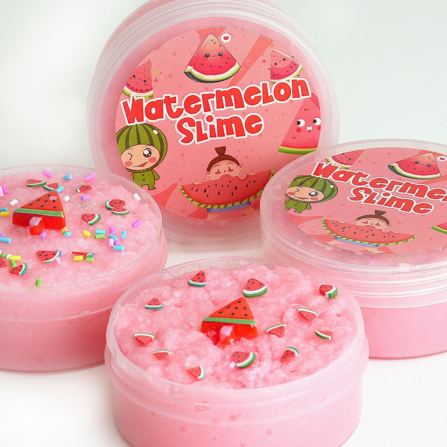 Watermelon Pink Snow Fizz Slime, Non-Sticky Crunchy Slime, Slime Party Favors For Kids, Slime Sensory Toys For Birthday Easter H