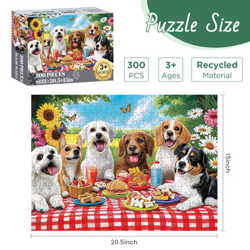 300 Pieces Puzzles for mature-themed Dog Jigsaw Puzzles 300 Pieces for mature-themeds Children Seniors Vibrant Imagery Flower Jigsaw Puzzle Challenging Activity Game Gift for Family Friends 20.5x15 Inches