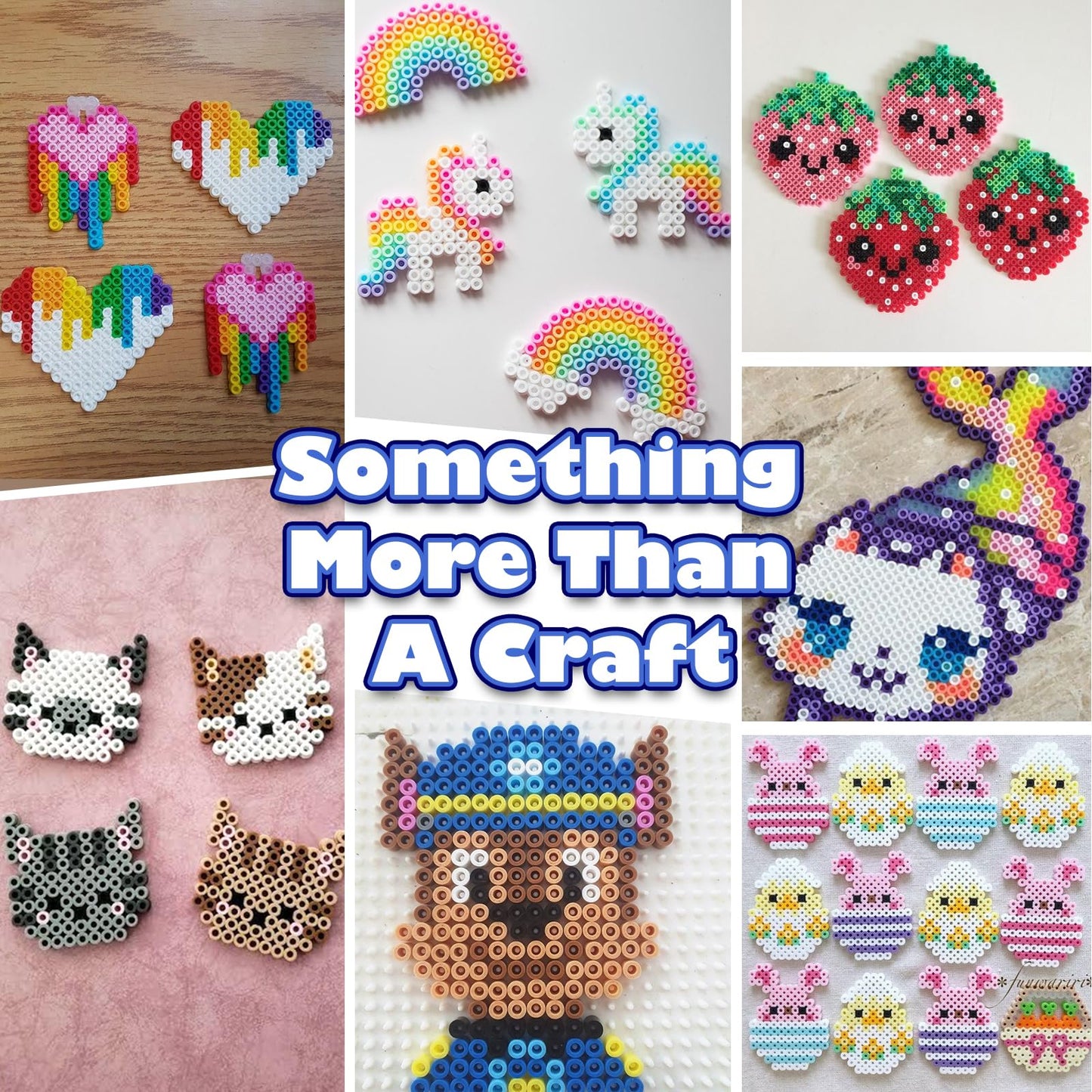 FUNZBO 5200 5mm Fuse Beads Kit with Mini Iron - 24 Colors | 111 Patterns, Easter Arts and Crafts for Girls and Boys, Kids Toys S