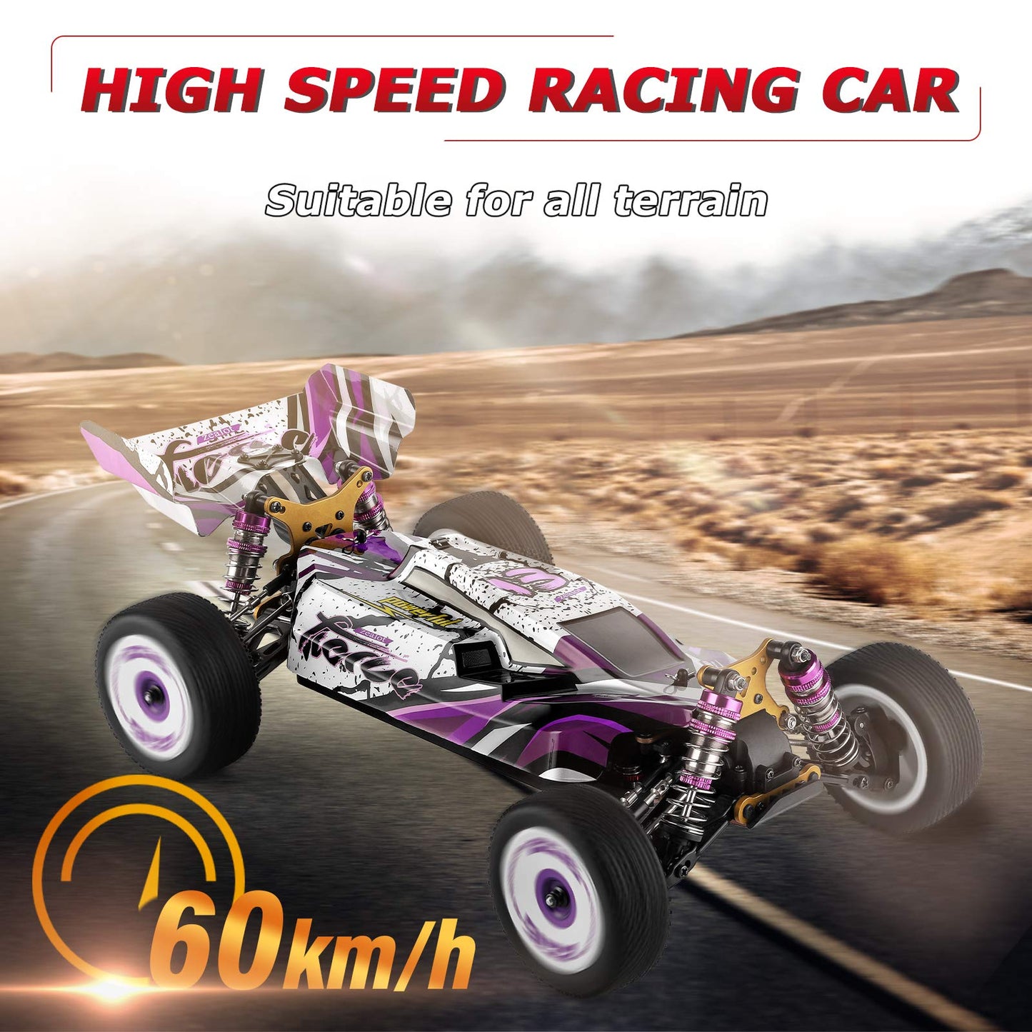 GoolRC WLtoys 124019 RC Car, 1/12 Scale 2.4GHz 4WD 60km/h High Speed Racing Buggy Drift Car RTR, Aluminum Alloy Chassis, Zinc Al