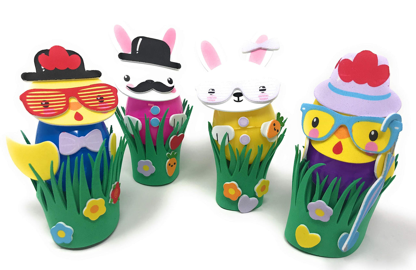 Funiverse Bulk 18 Sets of Easter Egg Decorating Foam Kids Craft Kits (Easter Eggs Not Included) - Over 700 Pieces of No Mess. No