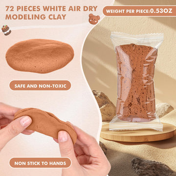 WinnerWhy 72 Pcs 38oz Air Dry Clay Modeling Magic Ultra Light Modeling Clay for Kids DIY for Sculpting Air Dry School Gift(Light
