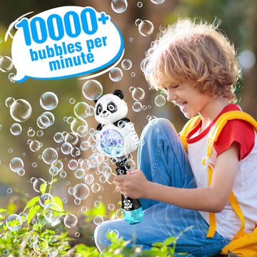 Aooess Bubble Machine for Kids 4-8 Years, White, 11.8" Plastic Automatic Bubble Wand, Rechargeable Party Toy, Model 8859